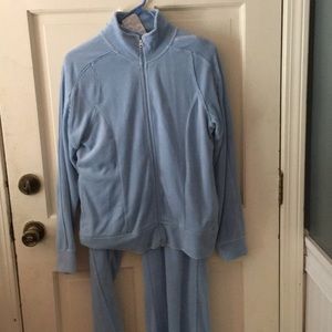 Ladies velour track suit.
